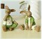 Set of 2 Resin Bunny Easter Decoration Vintage Rustic Country Bunnies Figurine Ornament Easter Decor Bunnies Rabbit Egg Figurine Rabbit Statue (Sitdown Bunnies)